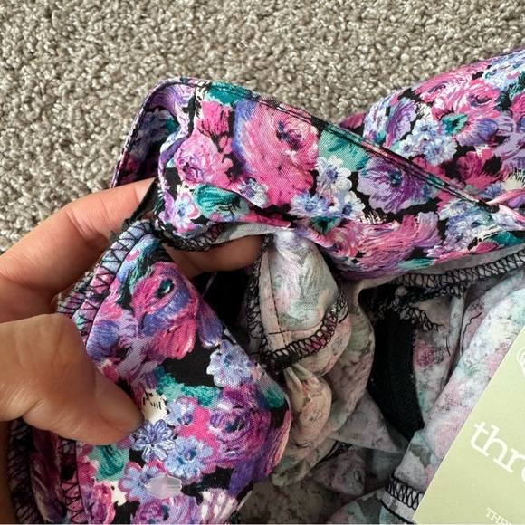 VINTAGE PINK/PURPLE WATERCOLOR FLORAL MINI DRESS - Picture 4 of 10